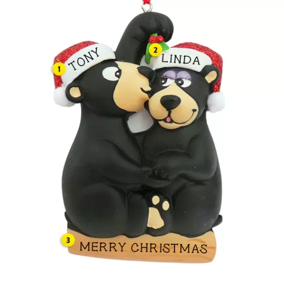 Store Personalized Couple Kissing Under The Mistletoe Ornament Couples