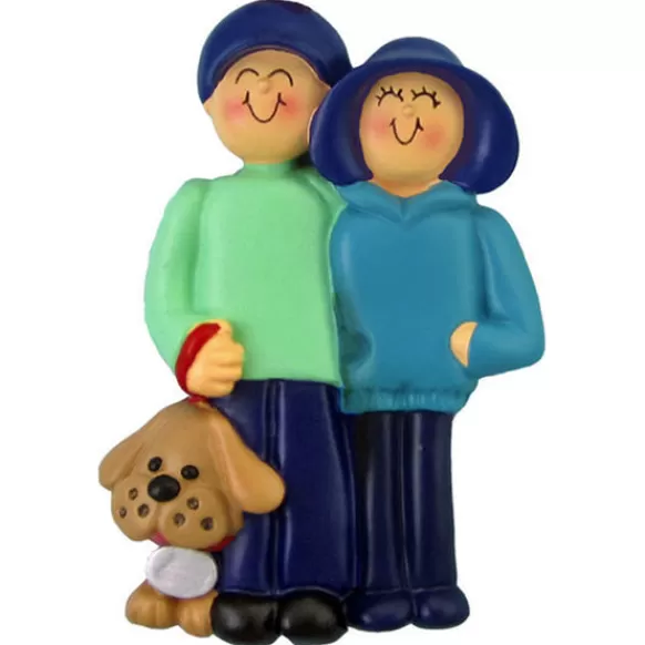 Cheap Personalized Couple With A Dog Ornament Couples