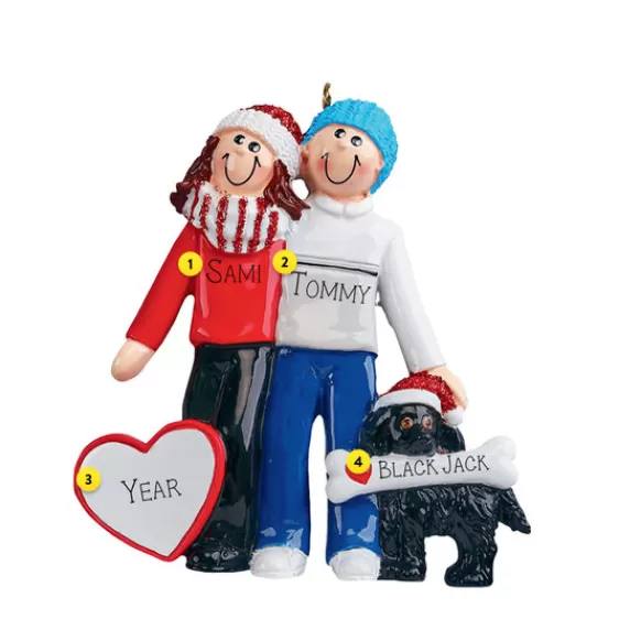 Shop Rudolph & Me Personalized Couple With Black Dog Ornament