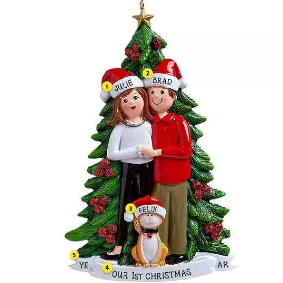 Clearance Rudolph & Me Personalized Couple With Cat Ornament