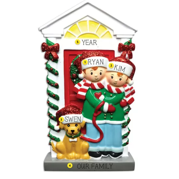 Best Sale Personalized Couple With Dog Ornament Couples