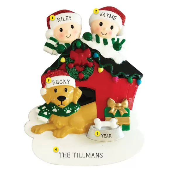 Hot PolarX Personalized Couple With Dog Ornament