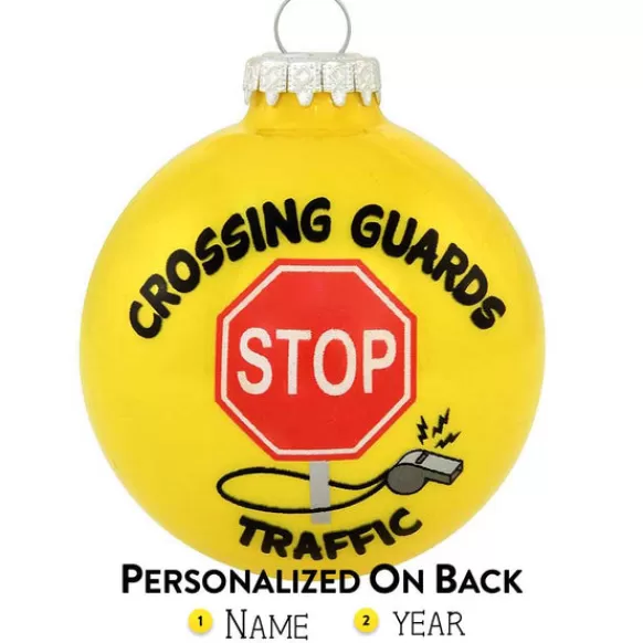 Cheap Bronners Personalized Crossing Guard Glass Bulb Ornament