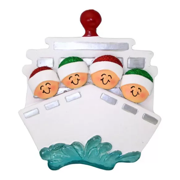 Discount Ornament Central Personalized Cruise Ship Family Of 4 Ornament