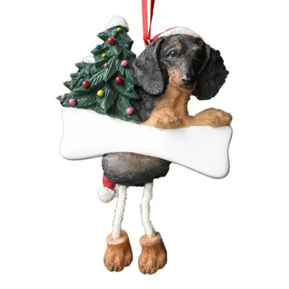 New E & S Imports Personalized Dachshund Dog Ornament - Black