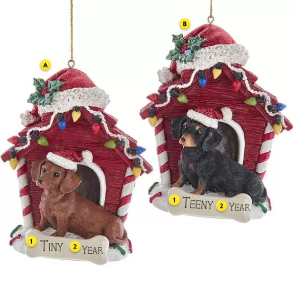 Fashion Kurt Adler Personalized Dachshund In Dog House Ornament