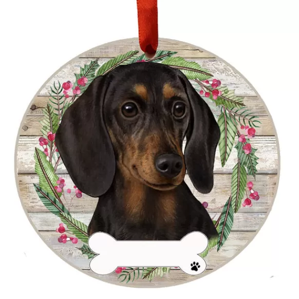 Hot E & S Imports Personalized Dachshund Ornament - Black