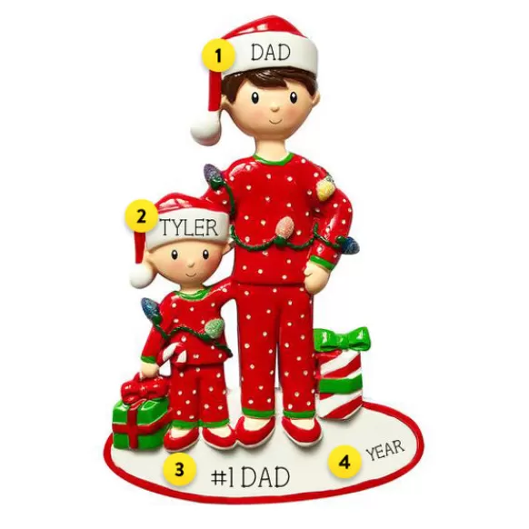 Cheap Personalized Dad With One Child Ornament Family Members