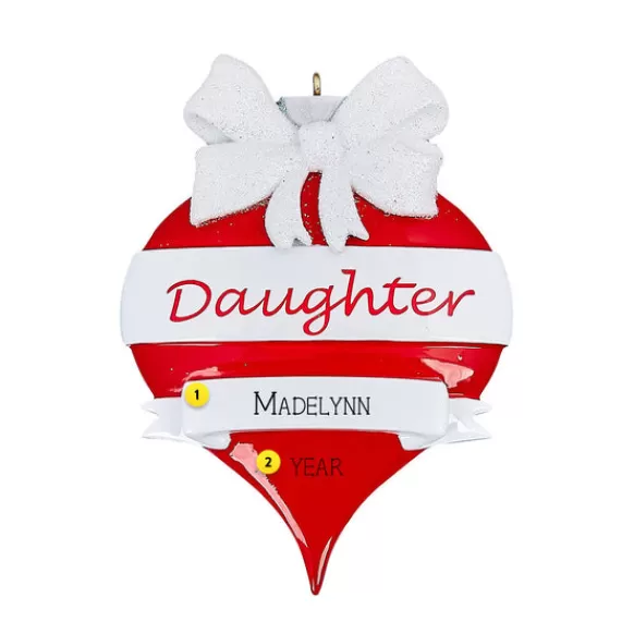 Cheap Personalized Daughter Heart Ornament Family Members