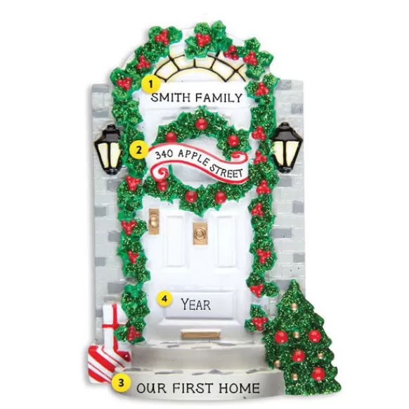 Best Sale Personalized Decorated White Front Door Ornament Home & Housewarming