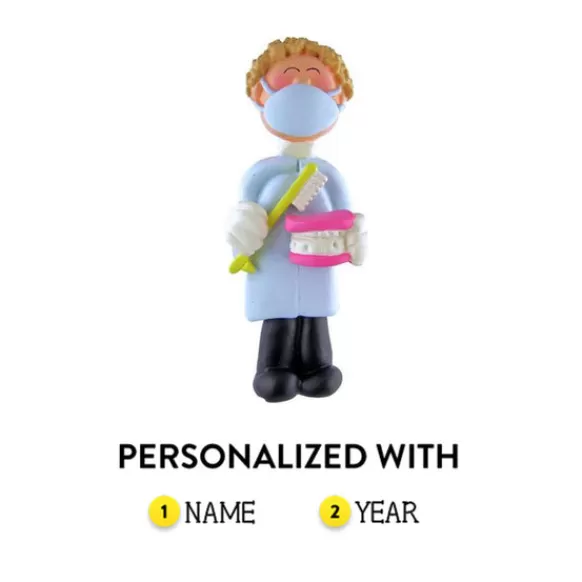 Store Ornament Central Personalized Dental Professional Ornament - Male, Blonde