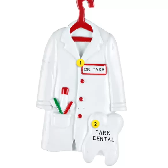 Best Rudolph & Me Personalized Dentist White Coat Ornament