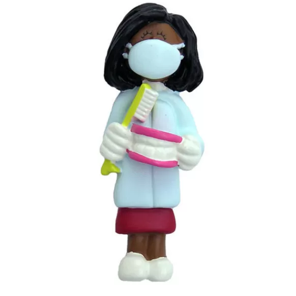 Shop Ornament Central Personalized Dentist/Dental Hygienist Ornament - African American Female