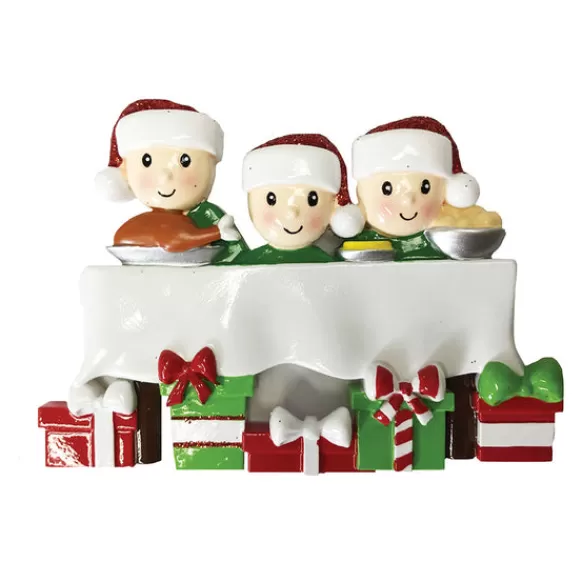 Best PolarX Personalized Dinner Table Family Of 3 Ornament