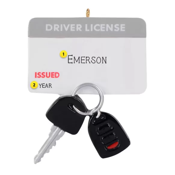 New Personalized Driver's License And Car Key Ornament New Drivers