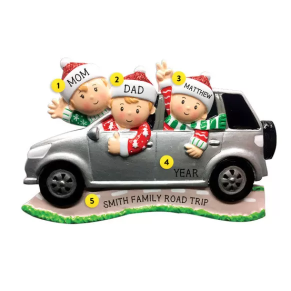 Cheap PolarX Personalized Driving A Suv Family Of 3 Ornament