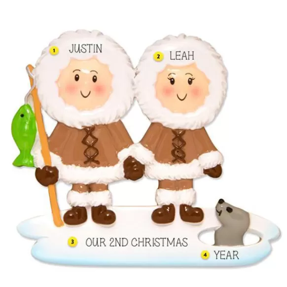 Best Sale Personalized Eskimo Couple Ornament Couples