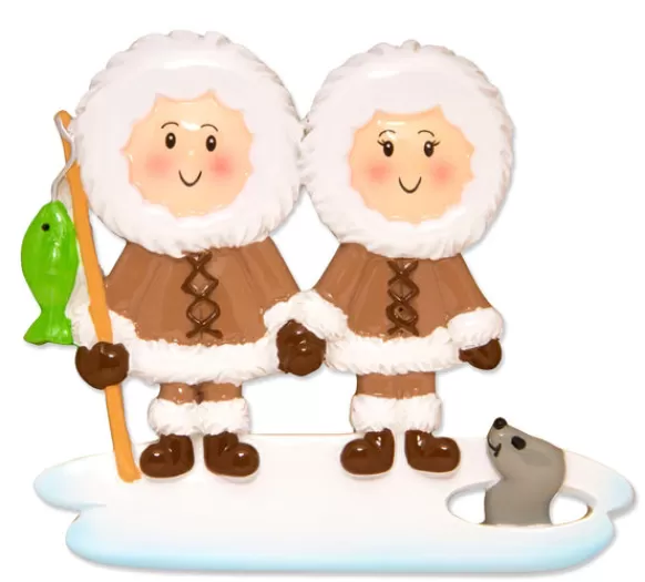 Best Sale Personalized Eskimo Couple Ornament Couples