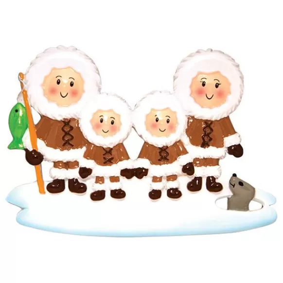 Shop PolarX Personalized Eskimo Family Of 4 Ornament