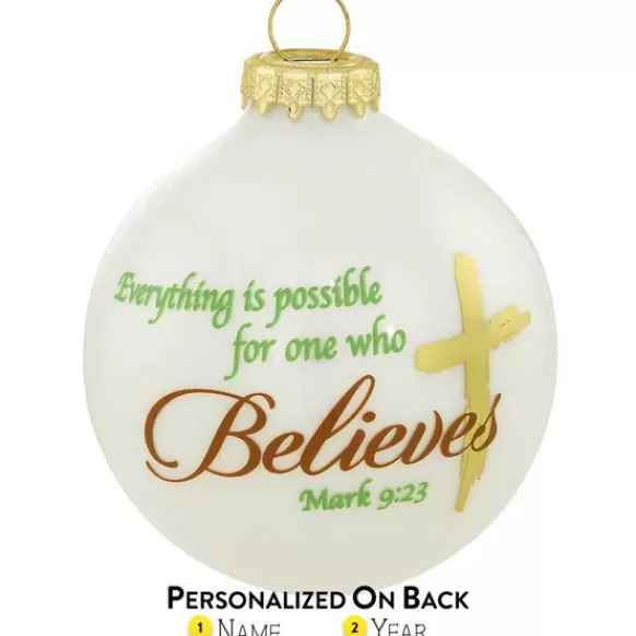 New Personalized "Everything Is Possible" Glass Bulb Ornament Angels & Religious