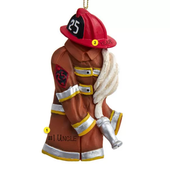 Fashion Kurt Adler Personalized Fire Fighter Coat Ornament