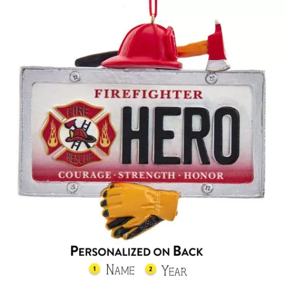 Fashion Kurt Adler Personalized Firefighter Hero Ornament