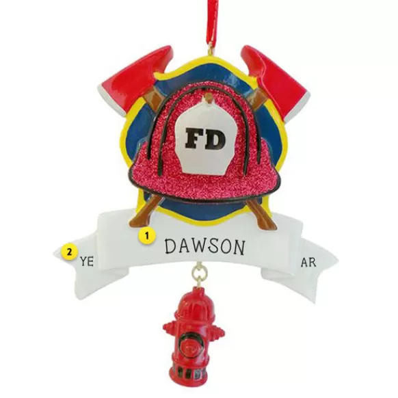 Cheap Kurt Adler Personalized Firefighter Ornament