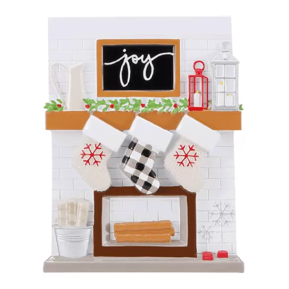 Sale Personalized Fireplace Mantel Family Of 3 Ornament Home & Housewarming