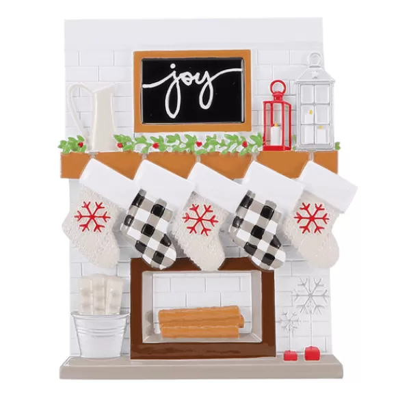 Cheap Personalized Fireplace Mantel Family Of 5 Ornament Home & Housewarming