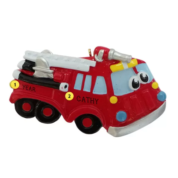 Shop Personalized Firetruck With Face Ornament Kids