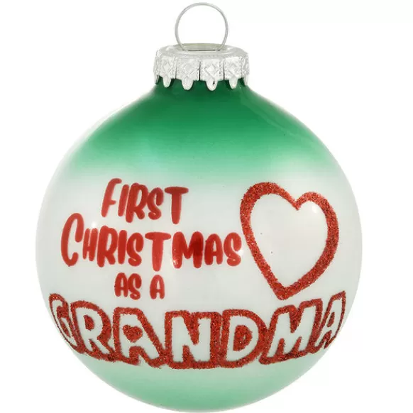 Cheap Personalized First Christmas As A Grandma With Heart Ornament Expecting & New Family