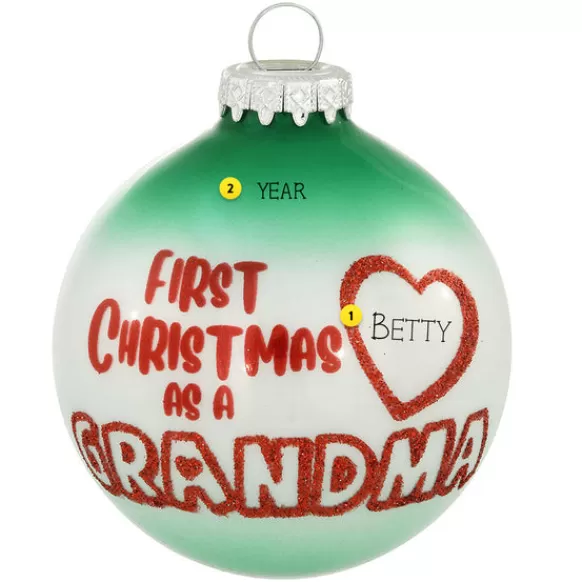 Cheap Personalized First Christmas As A Grandma With Heart Ornament Expecting & New Family
