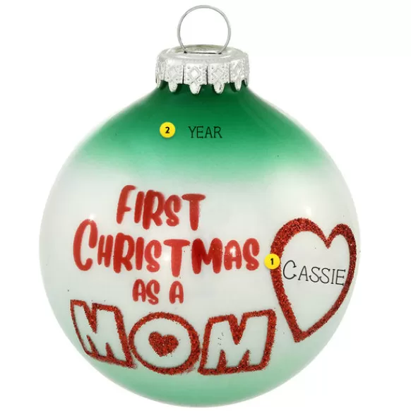 Cheap Personalized First Christmas As A Mom Ornament Expecting & New Family