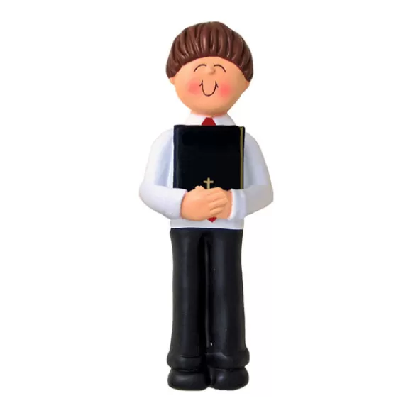 Shop Personalized First Communion Ornament - Male, Brown Hair Angels & Religious