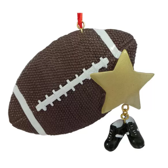 Store Rudolph & Me Personalized Football Ball With Star Ornament