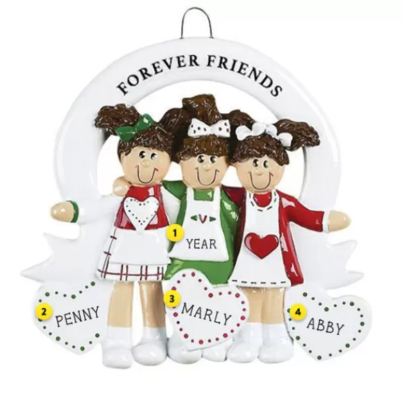 Shop Personalized Friends Forever Ornament - Three Friends Friends