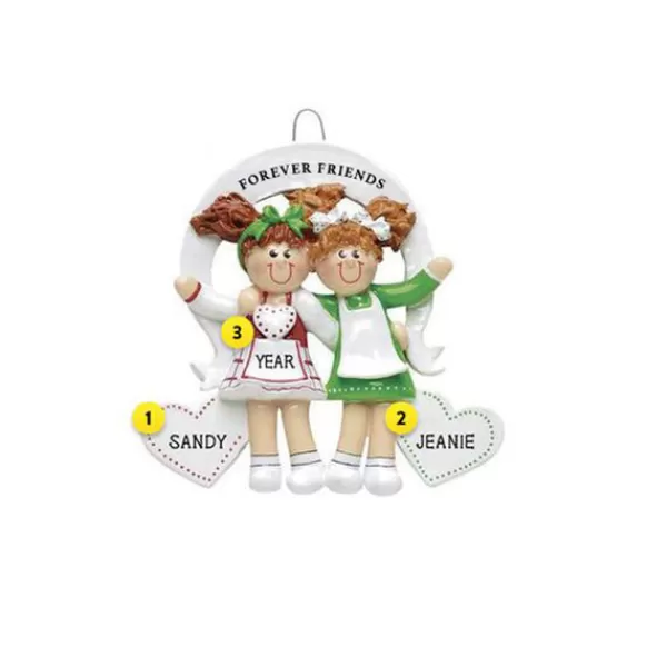 Hot Personalized Friends Forever Ornament - Two Friends Friends