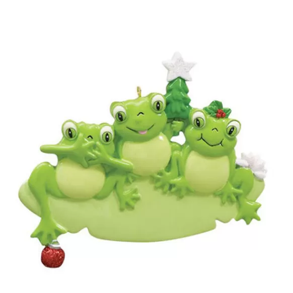 Store Rudolph & Me Personalized Frog Family Of 3 Ornament