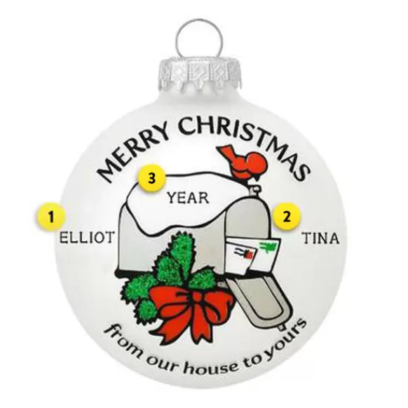 Best Sale Personalized From Our House Glass Ornament Home & Housewarming