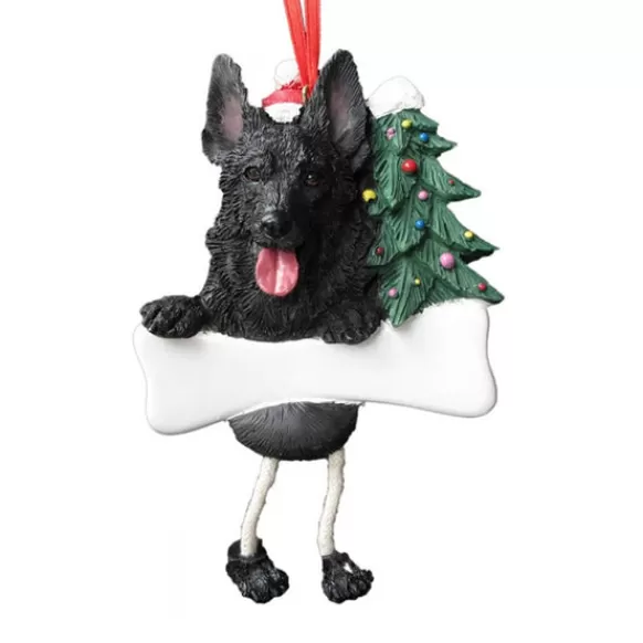 Store E & S Imports Personalized German Shepherd Dog Ornament - Black