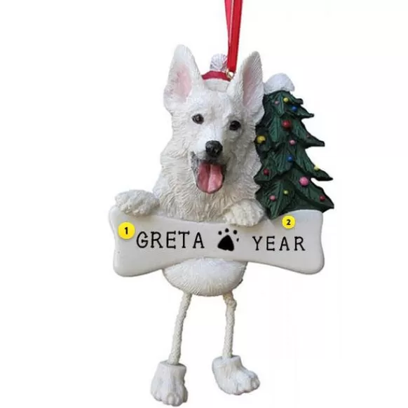 Shop E & S Imports Personalized German Shepherd Dog Ornament - White