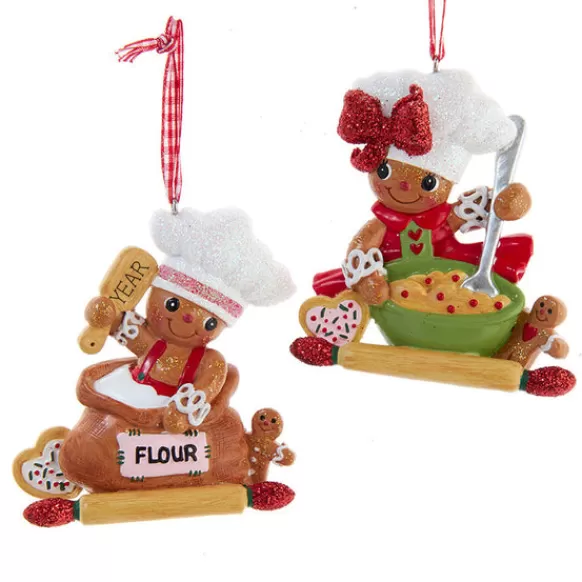 Cheap Kurt Adler Personalized Gingerbread Baker With Bowl And Flour Ornaments