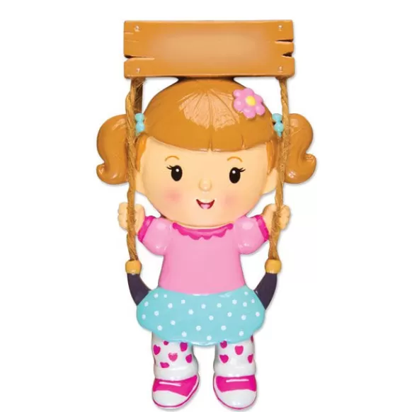 Clearance Personalized Girl On Swing Ornament Growing Up