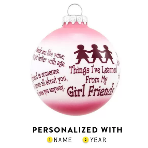 New Personalized Girlfriends Glass Ornament Friends