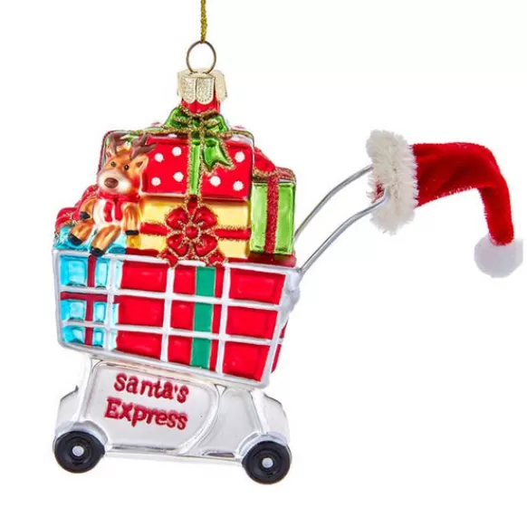 Online Personalized Glass Christmas Shopping Cart Ornament Hobbies & Activities