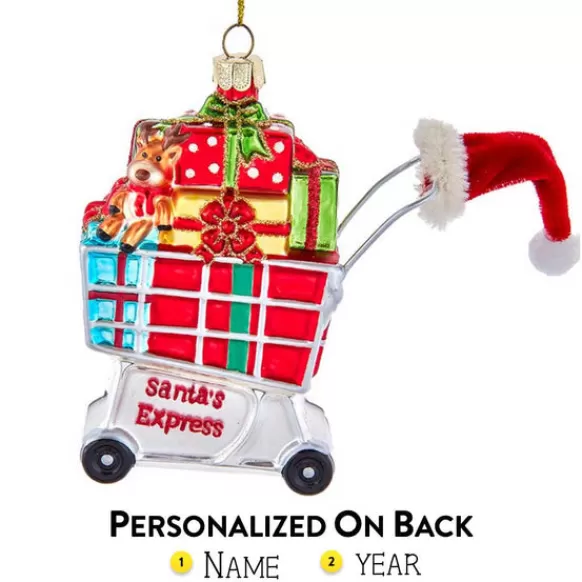 Online Kurt Adler Personalized Glass Christmas Shopping Cart Ornament