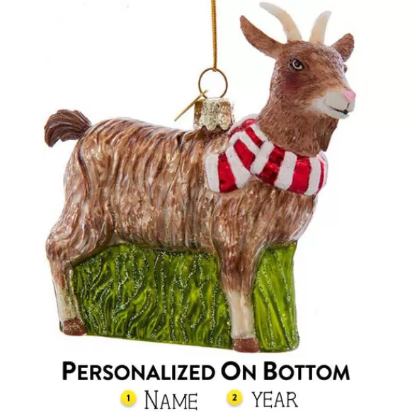 Online Personalized Glass Goat Ornament Horse & Farm