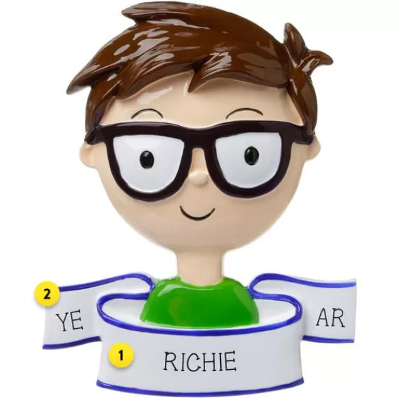 Cheap Personalized Glasses Ornament - Male Growing Up