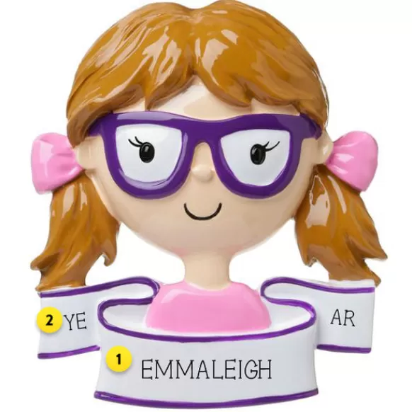 Best Sale Personalized Glasses Ornament- Female Growing Up