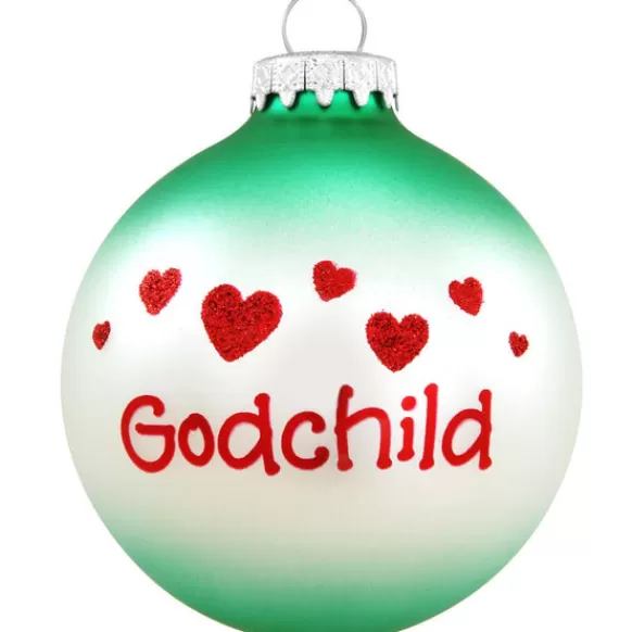 Clearance Personalized Godchild Glass Ornament Family Members